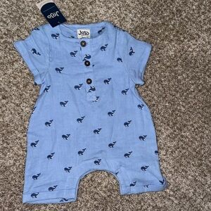 NWT JoJo Maman Bébé Blue Whale Print Romper